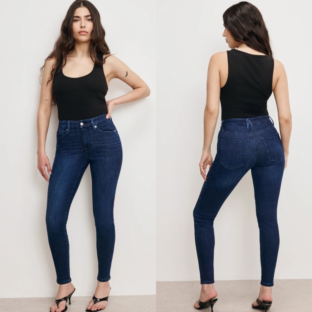 Good American Good Legs High Waist Skinny Ankle Jeans Organic Cotton Blue224